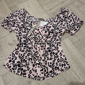 Pink Animal Print Blouse